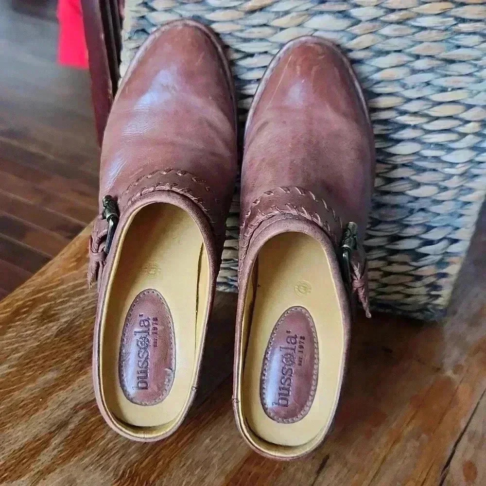 Bussola Woodsville Leather Mules Size 8 Tan‎ - Picture 4 of 14